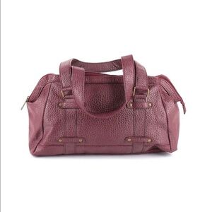 Estée Lauder Faux Pebbled Leather Bag Marooon
